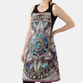 Tablier Saphirs roses et bleus Diamants Perles Mandala (Insitu)