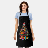 Tablier Sapin de Noël drôle en guitare (Porté)