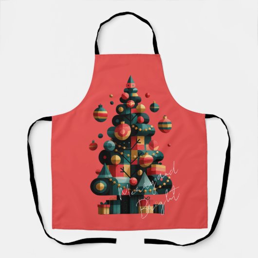 Tablier Sapin de Noël géométrique (Recto)