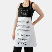Tablier Sardines de cuisine italienne design en noir (Insitu)