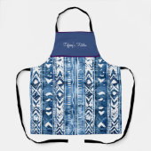 Tablier Sashiko Motif blanc et bleu (Recto)