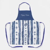 Tablier Sashiko Motif blanc et bleu (Recto)