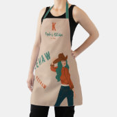 Tablier Sassy Cowgirl Yeehaw Terracotta Turquoise Monogram (Insitu)