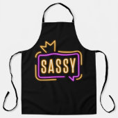 Tablier Sassy Neon Glow Apron – Bold Attitude (Recto)
