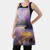 Tablier Saule rose au coucher du soleil près de l'étang (Insitu)