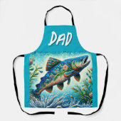 Tablier Saumon Saut Mosaïque Floral Blue Green Peach (Recto)