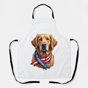 Tablier Sauvetage de Golden Retriever Patriotique Vintage