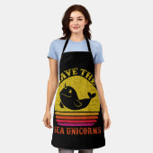 Tablier Save the Sea Unicorns Retro Narwhal (Porté)