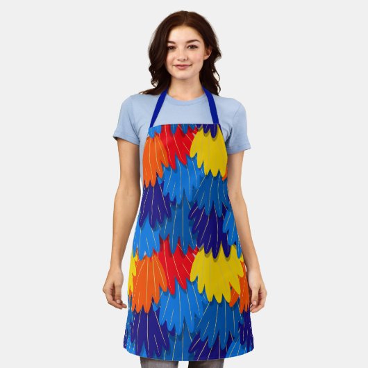 Tablier Scarlet Macaw Feaths Motif (Porté)