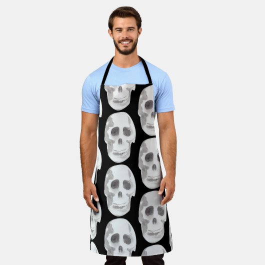 Tablier Scary Scull Black & White Pattern (Porté)