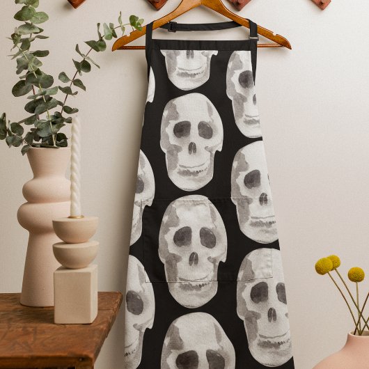 Tablier Scary Scull Black & White Pattern
