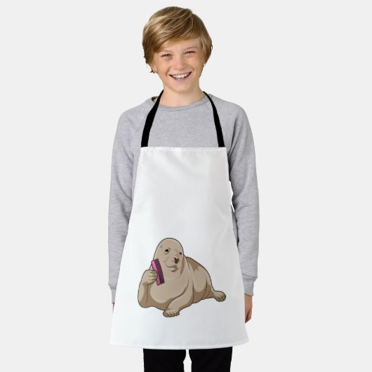 Tablier Sceau comme coiffeur avec peigne (Porté)