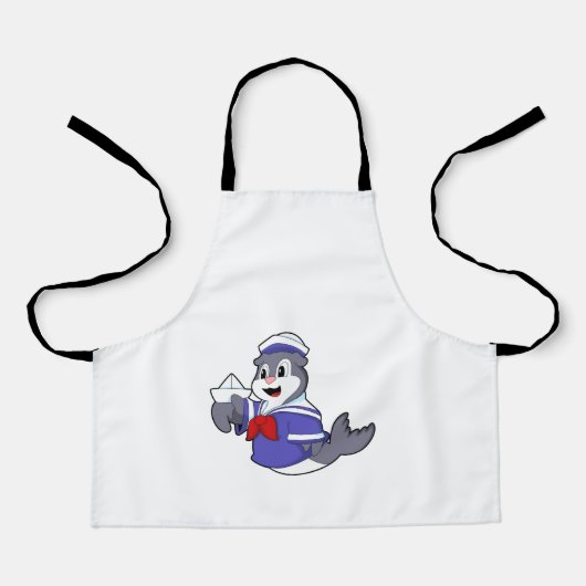 Tablier Sceller comme marin avec bateau (Recto)