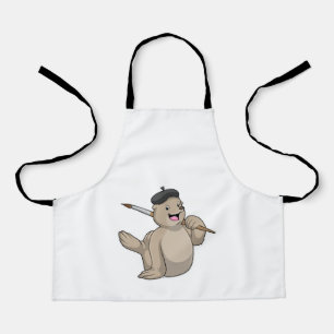 Tablier Sceller comme peintre avec pinceau