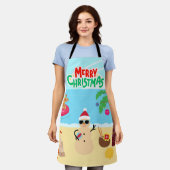 Tablier Scène de Noël à la plage (Porté)
