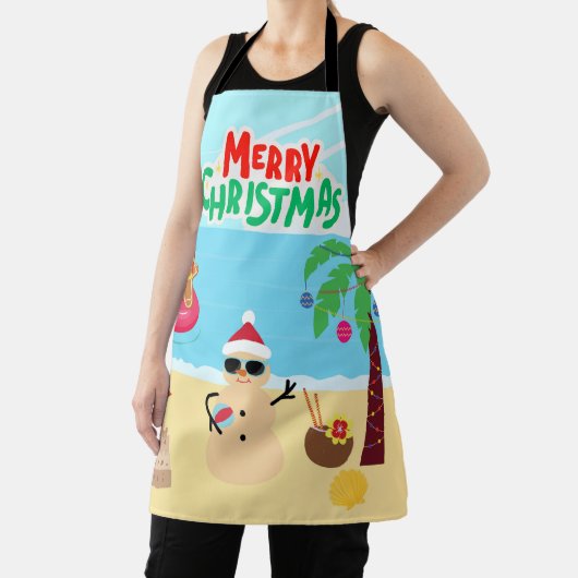 Tablier Scène de Noël de plage (Insitu)