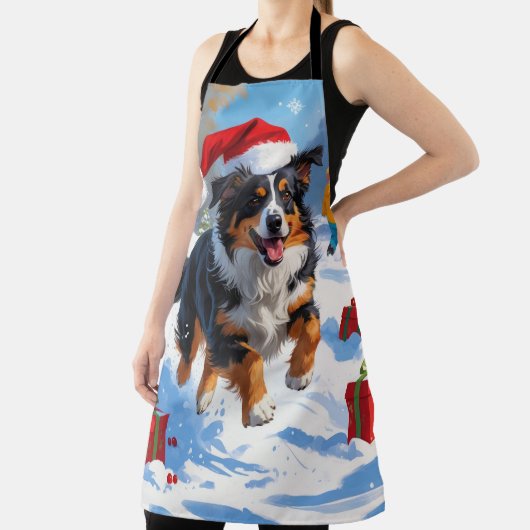 Tablier Scène de Noël du berger australien (Insitu)