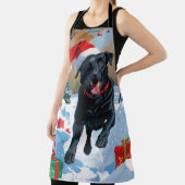 Tablier Scène de Noël du Labrador noir (Insitu)