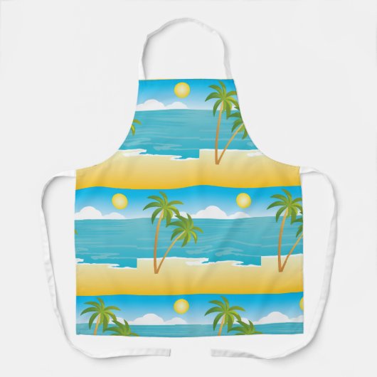 Tablier Scène De Plage De Palm Tree (Recto)