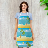 Tablier Scène De Plage De Palm Tree