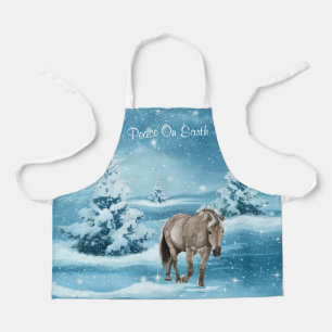 Tablier Scène D'Hiver Avec Neige Et Arbres À Cheval (S) Ap