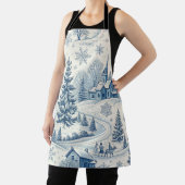 Tablier Scène d'hiver Whimsical Blue and White Christmas (Insitu)