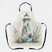 Tablier Scène florale côtière du phare patchwork (Recto)