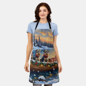 Tablier Schnauzer Christmas Boat Holiday (Porté)