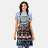 Tablier Schnauzer Christmas Red Truck Holiday (Porté)