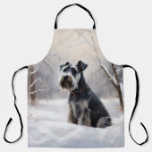 Tablier Schnauzer Miniature Laisser neiger Noël (Recto)