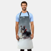 Tablier Schnauzer miniature neige de Noël hiver (Porté)