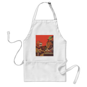 Tablier Science-fiction vintage, casques Alien Steam Punk