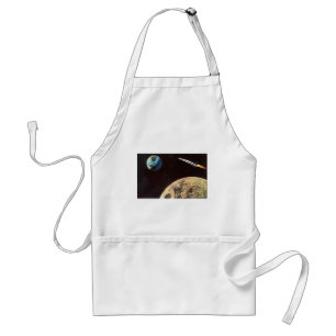 Tablier Science-fiction vintage, vaisseau spatial au-dessu