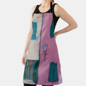 TABLIER SCONCE EXTÉRIEURE NOIRE SUR MUR PEINT ROSE (Insitu)