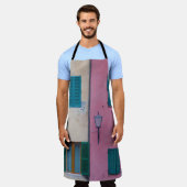 TABLIER SCONCE EXTÉRIEURE NOIRE SUR MUR PEINT ROSE (Porté)