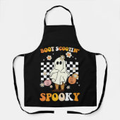 Tablier Scootin super Boot Éffrayant Ghost Halloween Retro (Recto)