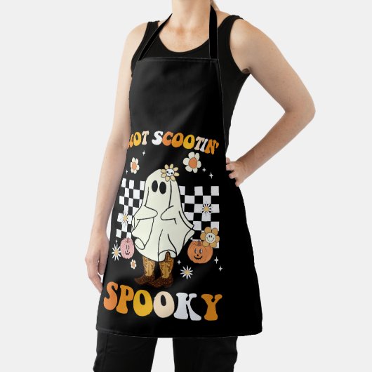 Tablier Scootin super Boot Éffrayant Ghost Halloween Retro (Insitu)