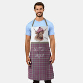 Tablier Scottish Bruich (Cook) rose et Brown Plaid (Porté)