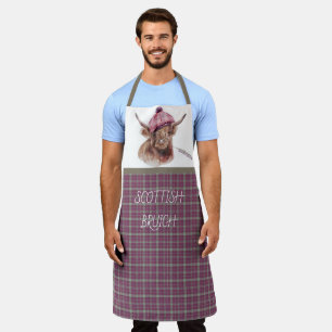 Tablier Scottish Bruich (Cook) rose et Brown Plaid