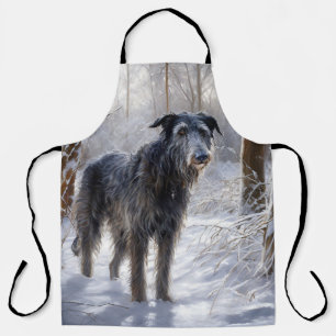Tablier Scottish Deerhound Laissez-le neiger Noël