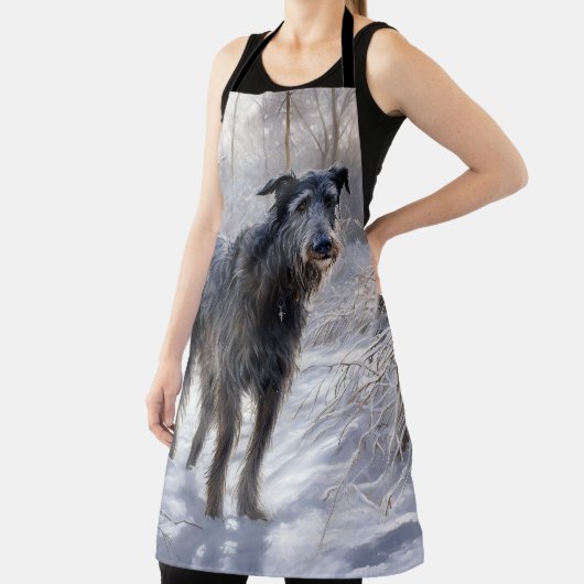Tablier Scottish Deerhound Laissez-le neiger Noël (Insitu)
