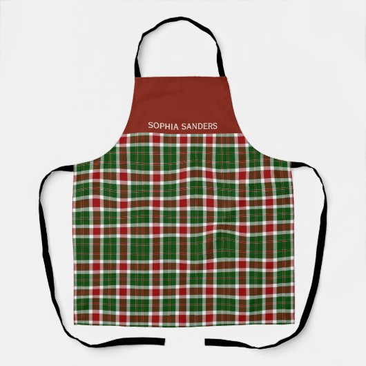 Tablier Scottish Tartan Pattern Christmas Colors (Recto)