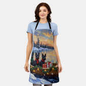 Tablier Scottish Terrier Christmas Boat Holiday (Porté)