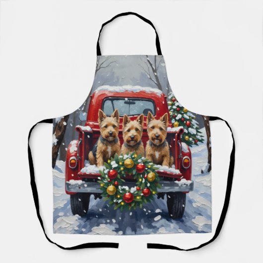 Tablier Scottish Terrier Christmas Red Truck Holiday (Recto)