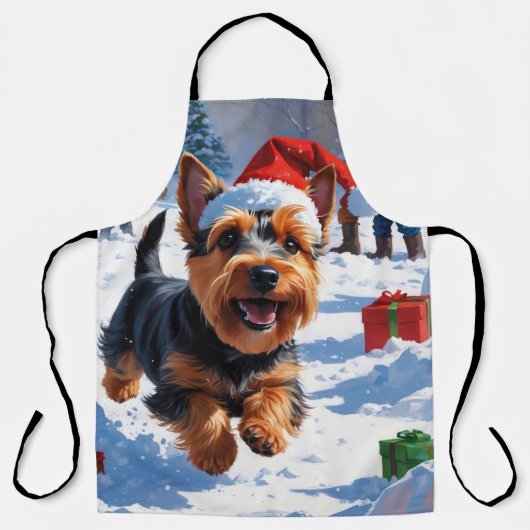 Tablier Scottish Terrier coule la neige avec le Casquette  (Recto)