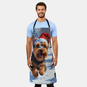 Tablier Scottish Terrier coule la neige avec le Casquette  (Porté)