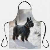 Tablier Scottish Terrier Laisser Il Neige Noël (Recto)