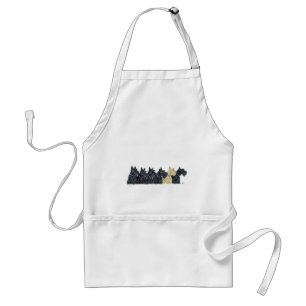 Tablier Scottish Terriers noirs et froment