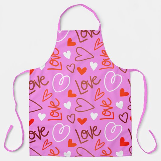 Tablier Scribbled Love Hearts Apron (Recto)