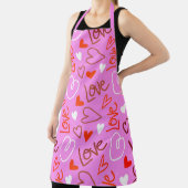 Tablier Scribbled Love Hearts Apron (Insitu)